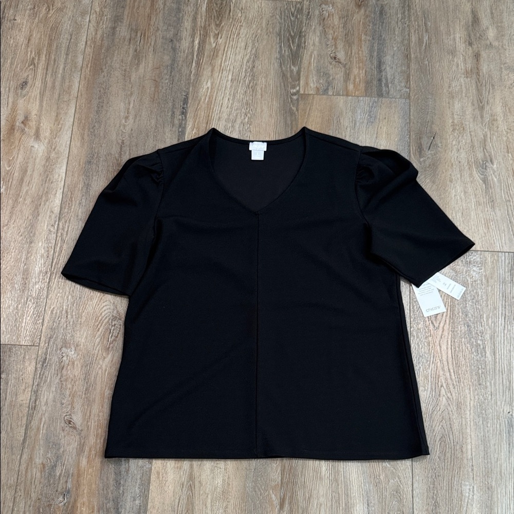 Chico's Classic Black Short Sleeve Top